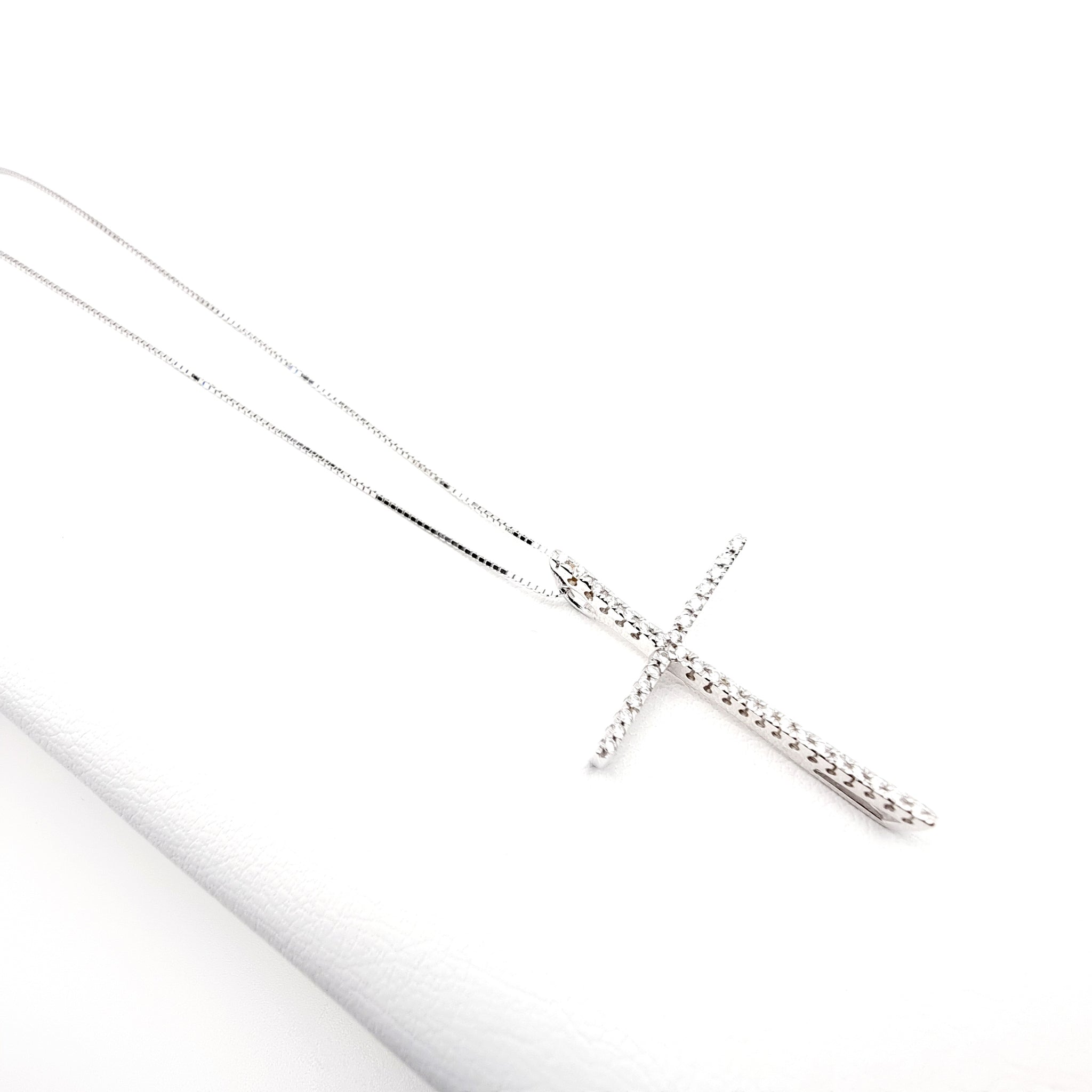 HZMAN Collana Donna Oro 18k Con Ciondolo Croce In Zirconia Cubica - Regalo - 4